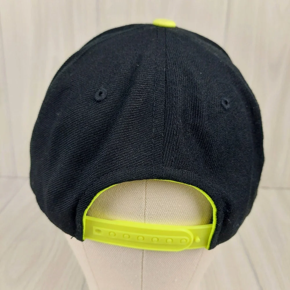 Adidas Chicago Bulls Hat Mens OSFA Black Neon Yellow Embroidered Snapback Cap